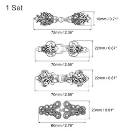 sourcing map 4pcs Vintage Sweater Clips Cape Cloak Clasp Retro Cardigan Clips Shawl Collar Clasp Dress Shirt Brooch Clip for Women, Silver