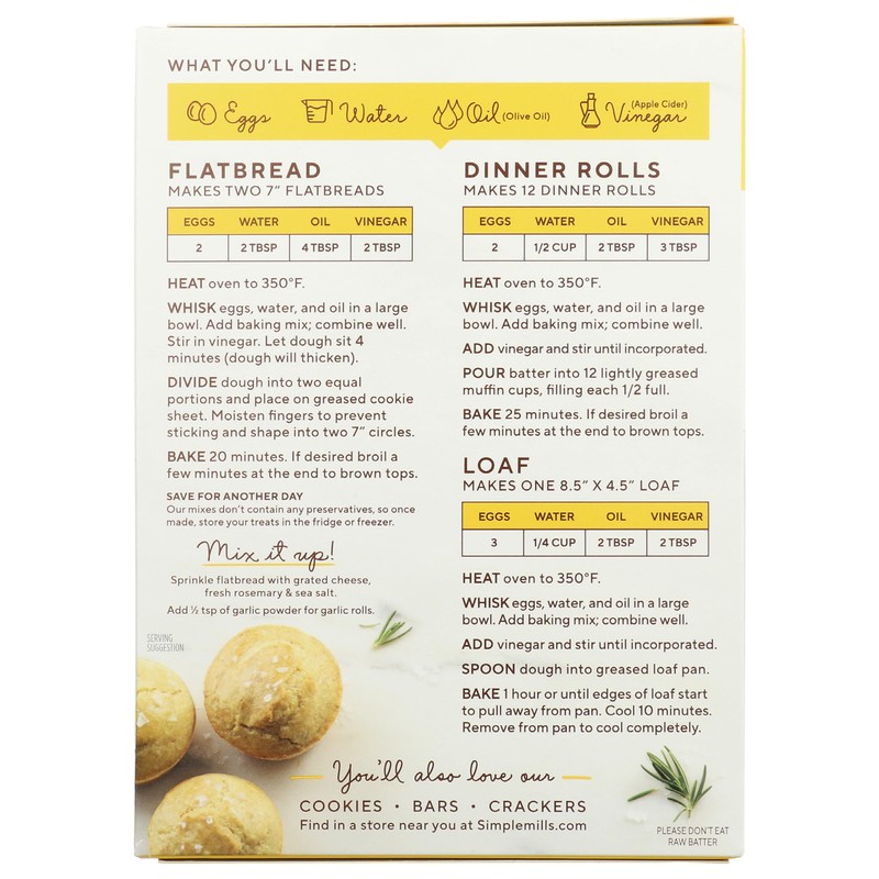 Simple Mills Almond Flour Baking Mix, Artisan Bread Mix -
