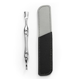 EUZUXU Cuticle Pusher Stainless Steel, 2-in-1 Cuticle Trimmer Nail Care Tool, Professional Cuticle Remover Kit, Manicure and Pedicure Tools