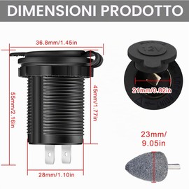 DAOKAI presa accendisigari, sostituzione presa di corrente auto DC 12V, adattatore di presa di corrente impermeabile con cablaggio per auto camion moto - 2pcs