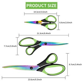 starfa lab Fabric Scissors, Set of 3 Scissors for Cutting Fabrics, Leather and Paper (Black)
