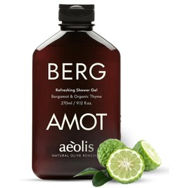 Gel De Ducha Refrescante Aeolis Con Bergamota Y Tomillo Orgánico. Gel De Ducha Con Aceite De Oliva Griego Para Hombre Y Mujer. Limpiador Corporal Clean Beauty. Cuidado Natural De La Piel De