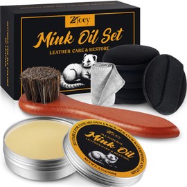 8 Pcs Mink Oil for Leather Shoes Boots 3.5 oz Leather Conditioner and Cleaner with Travel Bag Soften for Boots and Shoes Care(Style B)