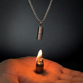 Vintage Trench Lighters, Necklace Lighters, Grinding Wheel Kerosene Lighters, Men's Lighters, Soft Flame Lighters, Cool Lighters, Small Lighters, Wilderness Survival Lighters (No Gas) (Silver)