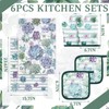 Bencailor 6 Pcs Succulents Dish Towels Pot Holders Oven Mitts