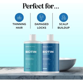 Biotin Shampoo and Conditioner Hair Loss Treatment for Thinning Hair - Hair Follicle Stimulator for Fuller Thicker Hair Growth - Revive Damaged Hair with Natural Jojoba Oil Argan Oil Sea Buckthorn