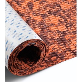 Fullfire Boat Flooring EVA Foam Decking Sheet, Camo Orange Small Diamond Marine Flooring with Self-Adhesive Backing Non-Slip for Bass Boats Stairs Yacht Kayak RV Floor 94" x 24"
