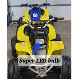 Superlative Supplies 1 Super LED Headlight Bulb for Suzuki LT80 & Kawasaki KFX80 Maier light kit USA