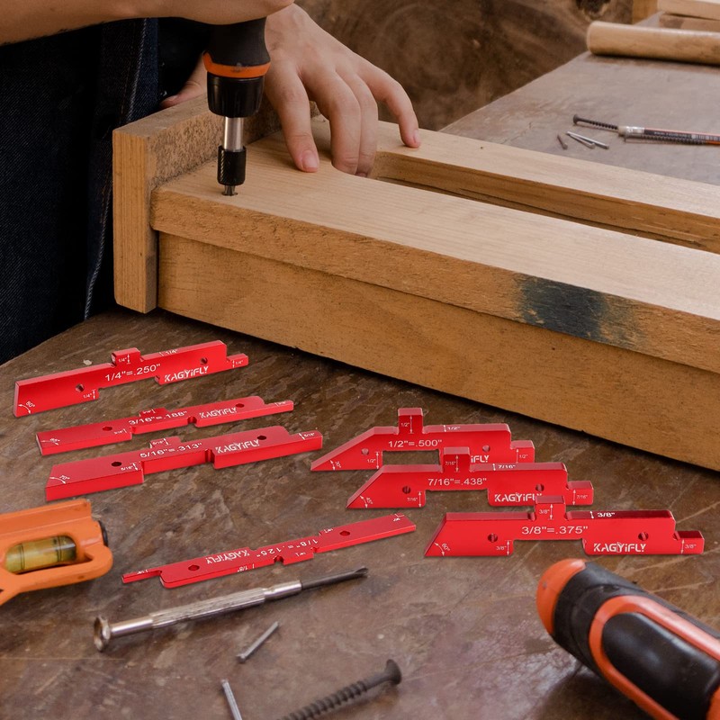 KAGYIFLY Router Table Setup Bars, 7pcs Aluminum Precision Setup Blocks