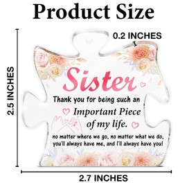 Acrylic Puzzle Piece Sister Gift Ornament for Christmas Tree Decorations