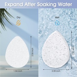 ORIGHTY 96 Count Facial Sponges for Cleansing, 100% Natural Cellulose Facial Sponges for Washing face, Compressed Cosmetic Spa Face Sponges for Exfoliating Mask, Makeup Removal, White