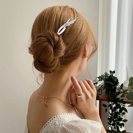 Cinaci-Paquete de 12 palillos para el cabello con diseño de mariposas y flores chinas decorativas de metal dorado KC plateado, palillos retro para el cabello, tenedores, horquillas para el cabello, so