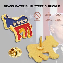 12 Pcs Democratic Party Donkey Enamel Lapel pins Bluk 2024 President Election Brooch Badge Pin Souvenir
