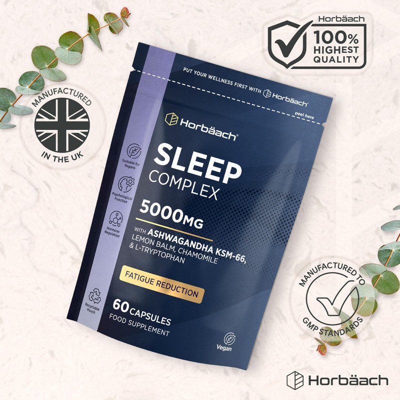 Sleeping Tablets with Ashwagandha KSM-66 | 5000mg Complex for Adults