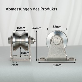 KCNOFNC Pulley with 2 Ball Bearings, 304 Stainless Steel Fitness Pulley, 32 mm V Type Pulley for 10 mm Ropes, Steel Cable, Load Capacity 250 kg, Pack of 1