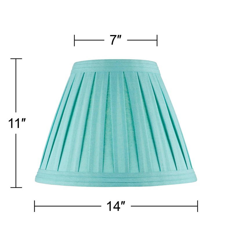 Creme Linen Medium Box Pleat Lamp Shade 7" Top x