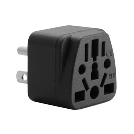 2-Pack ALINNA US Travel Plug Adapter, EU to US Plug Adapter, Universal EU UK AU CN JP to USA (Type B), Grounded 3 Prong USA Wall Plug Adaptor Outlet Power Converter (Black)