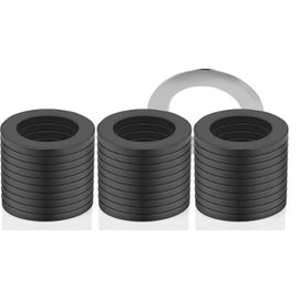 30 PCS Rubber Flat Washers, 3/4" Hose Washers Black, Rubber Washers Shower Head Washers Gasket Seals for Faucet and Plumbing Round Spacer Washers for Shower Head and Water Hose O-Rings Seal Kit