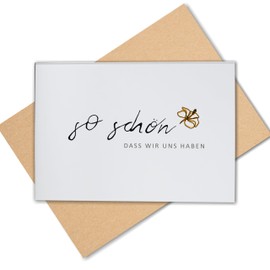 Lovely Cards - So schön dass wir uns haben - Greeting Card Happy Birthday Card for Wife Girlfriend Husband Boyfriend Mum Dad Parents Heart Man Small Thank You - 40, 50, 60th Birthday A6