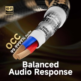 TODN HiFi 3.5mm to RCA Audio Cables for Audiophile RCA to AUX Cable with O-C-C Core, Dual Shielded 4.9 ft/1.5 m