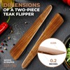 2 Piece Teak Wood Spatula for Cooking, 12 Inch Flat