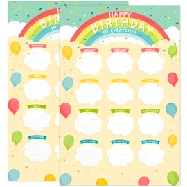 HIKIMA Classroom Birthday Chart, Happy Birthday Calendar Chart Classroom, Confetti Birthday Poster Calendar for Classroom Back to School Chalkboard Wall Decor