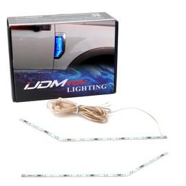 iJDMTOY Ultra Blue LED Background Illumination Kit Compatible with 2017-2021 Ford F250 F350 F450 Super Duty Side Fender Chrome Emblem