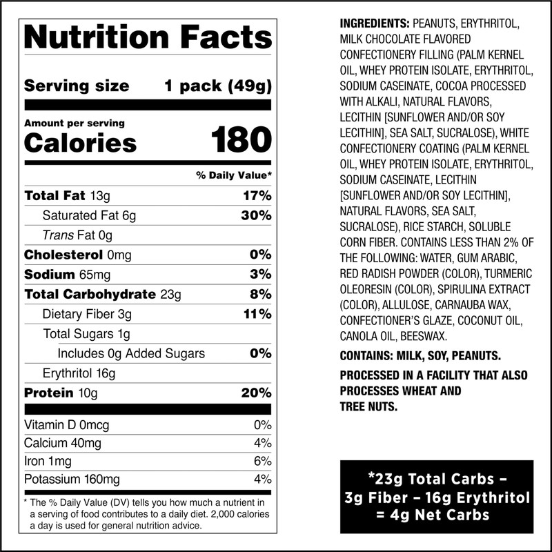 Quest Nutrition Coated Candies, Chocolatey Peanut, 1g Sugar, 10g Protein,