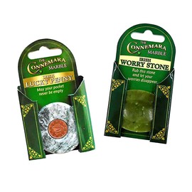 Connemara Marble Worry Stone and Penny Stone Set