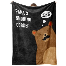Niyewsor Funny Papa Gifts Blanket, Papa Gifts from Daughter Son, Papa Birthday Gift, Gifts for Papa Dad on Thanksgiving, Christmas, Best Papa Gift Throw Blanket, 60" x50" (Black)