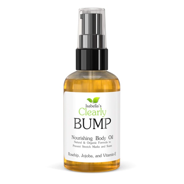 Isabella's Clearly BUMP Organic Abdominal Oil for Expectant Mothers | Firming Moisturiser for Skin Elasticity, Stretch Marks, Scars | Body Oil for Pregnancy and Postpartum