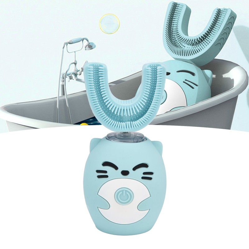 Kids Tooth Brush Cartoon Design USB Charging Food Grade Silicone
