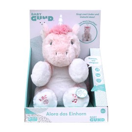 GUND Alora the Unicorn - approx. 30 cm interactive plush toy, sings an ABC song and a 123 song, speaks, claps in your hands and the horn lights up, from 10 months