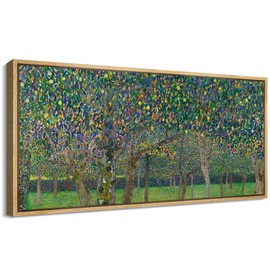 MUDECOR Extra Large Framed Canvas Print Wall Art Vibrant Impressionist Forest Colorful Treetop Antique Retro Ready to Hang Painting for Living Room Bedroom Multi-Sizes - 60"x30"
