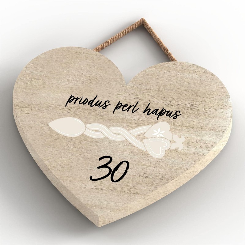 Global Designs 30Th Wedding Anniversary Welsh Love Spoon Wooden Heart