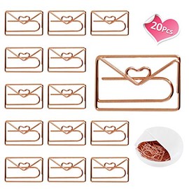 Envelope Shape Paper Clips, Cute Small Paperclips -Funny Metal Bookmark File Note Clips Mini Page Marker for Office School Wedding Party Invitation Valentine Decoration - Planner Paperclips (Envelope)