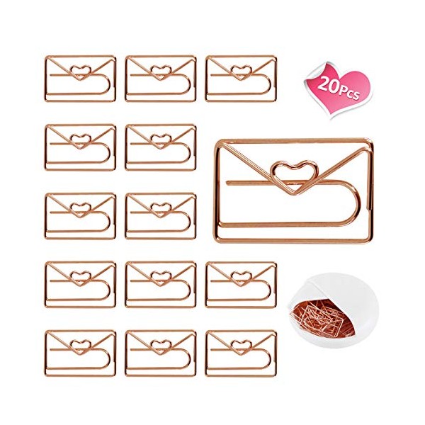 Envelope Shape Paper Clips, Cute Small Paperclips -Funny Metal Bookmark