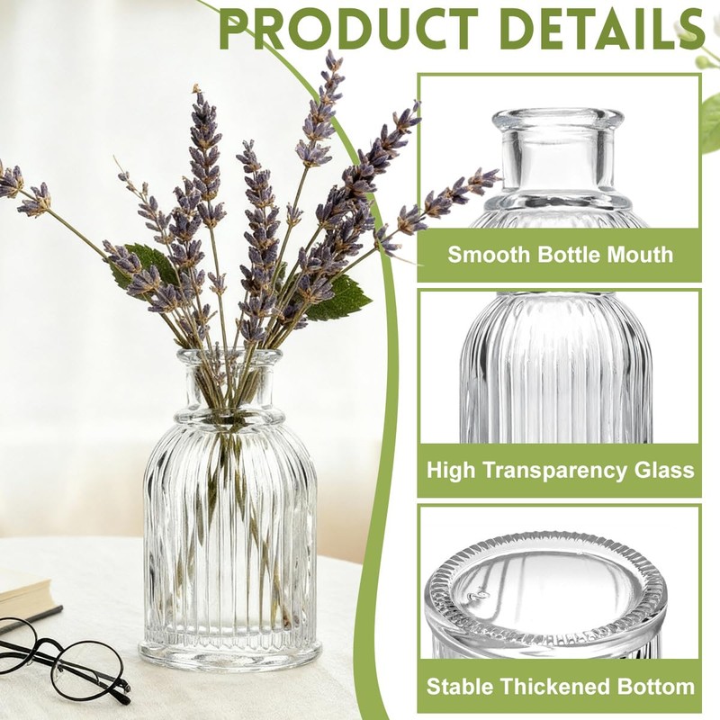 Glass Diffuser Bottles 3.8 High 100ml 3.4 Fl Oz Round