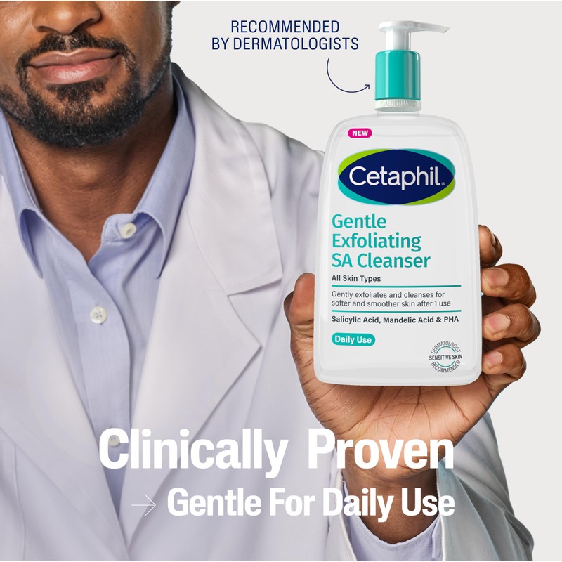 Cetaphil Gentle Exfoliating Salicylic Acid Cleanser, SA Face Wash &