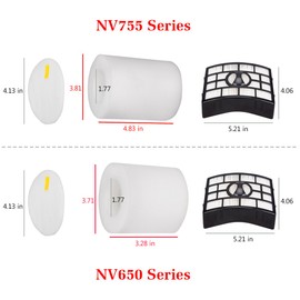 I clean Replacement Shark NV650 Filters, Compatible with Shark Rotator Pro Lift-Away NV650 NV752 NV751 NV651 NV652,APEX AX950, AX952 Vacuum Cleaner Parts,Parts # XFF650 & XHF650
