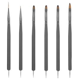 6 Pcs Nail Art Brushes Nail Dotting Tools Nails Design Painting Brushes Nails Art Gel Polish Liner Brush Manicure Tools for Salon Use & Home DIY