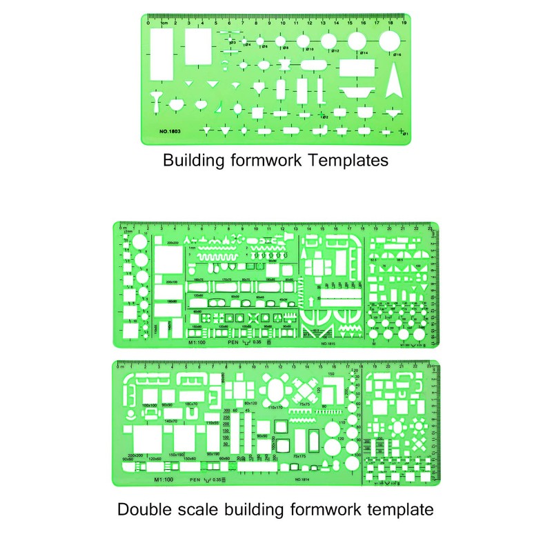 6 Pieces Plastic Measuring Templates Building Formwork Stencils Geometric Drawing