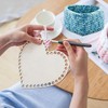 5 PCS Heart-Shaped Wooden Crochet Basket Bottoms, DIY Craft Basket