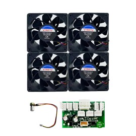 VTRETU Mining Cooling Fan,Advanced Silent Fan for Computers and Servers 5000 RPM,110V~240V,4 pin,DC(120 * 120 * 25mm) 4 Packs