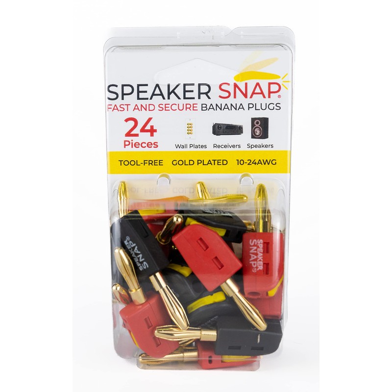 Speaker Snap Fast & Secure Banana Plugs - Gold Plated,