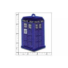 Patchwork Paradise Doctor Who TARDIS Iron-On Patch - Embroidered Sci-Fi Police Box
