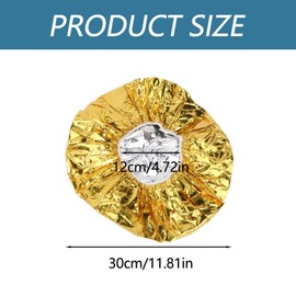 10Pcs Foil Cap Hair Deep Conditioning Salon Spa Cap Heat Shower Cap Elastic Hair Coloring Cap Aluminum Foil Cap for Adults (Gold Silver)