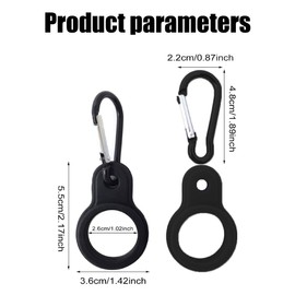 WeddHuis Carabiner Bottle Holder Set of 4 in Black - Water Bottle Buckle, Key Ring Bottle Holder Clip Hook for Camping, Hiking and Outdoor Activities
