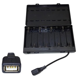 JL Missouri Parts & Misc. 8 AA Battery Box to Female USB, Batteries Holder Power Pack Bank, On Off Switch