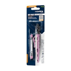 LYRA Dry Professional Construction Marker Colour Edition Pink + 3 Free Refills in Blister Pack of 2 Graphite